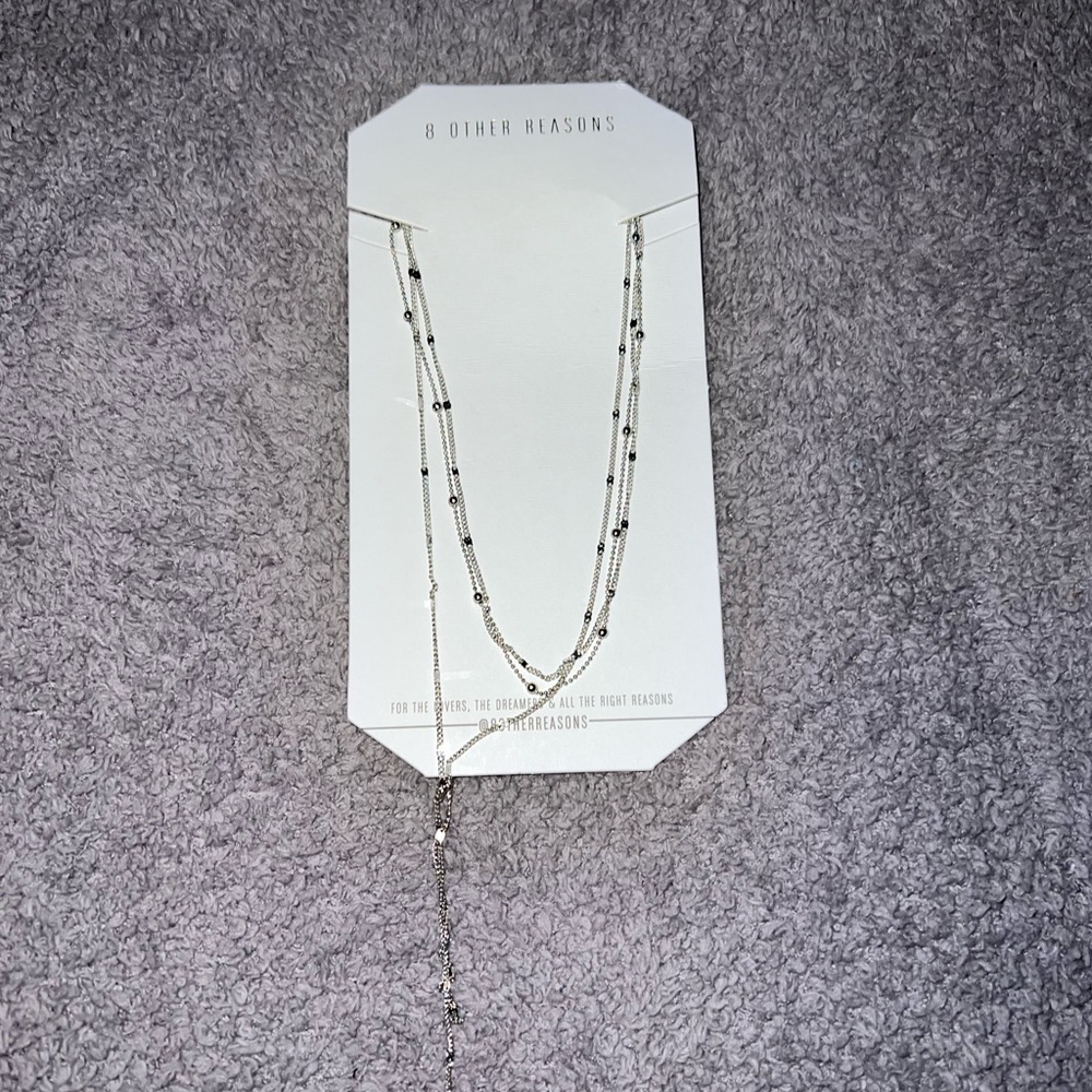 NWT 8 Other Reasons Silver MultiStrand Necklace